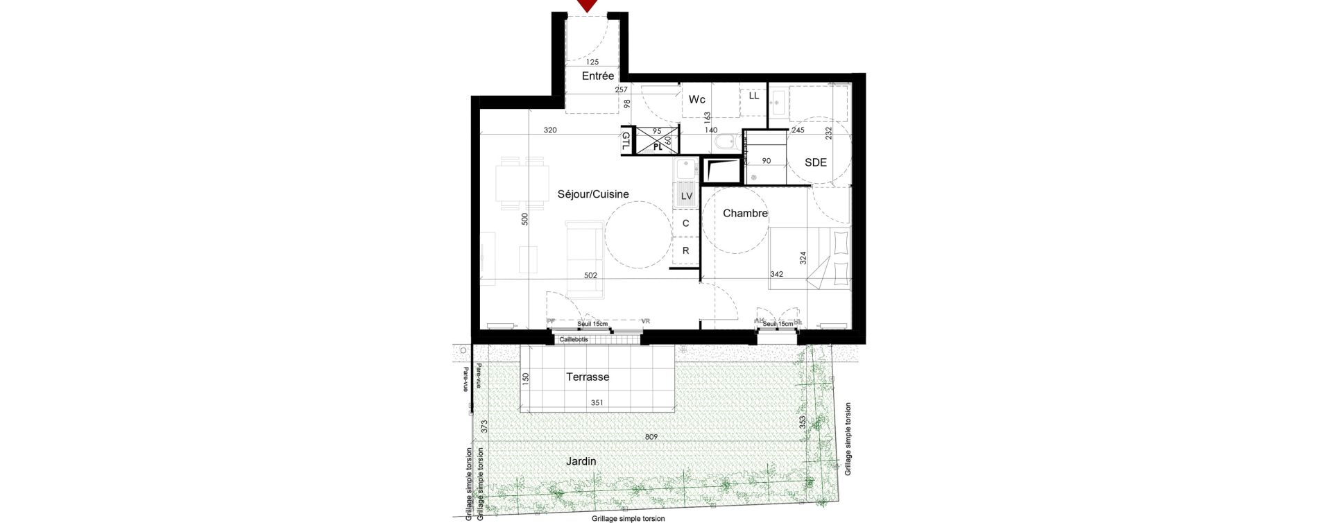 Appartement T2 de 46,48 m2 &agrave; Chambourcy Centre
