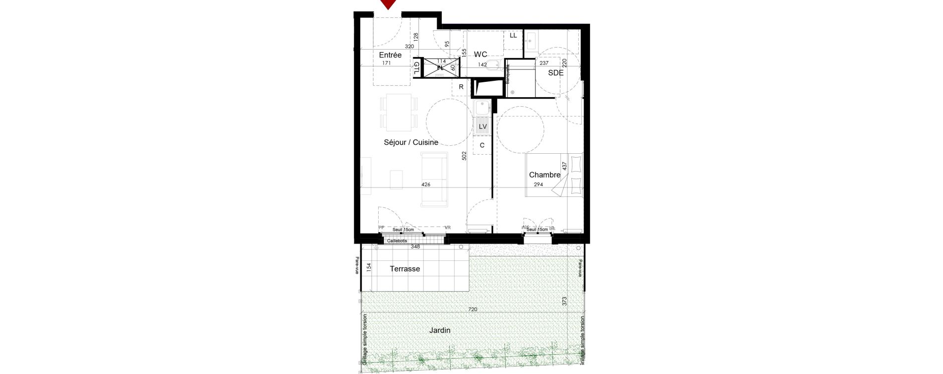 Appartement T2 de 47,18 m2 &agrave; Chambourcy Centre