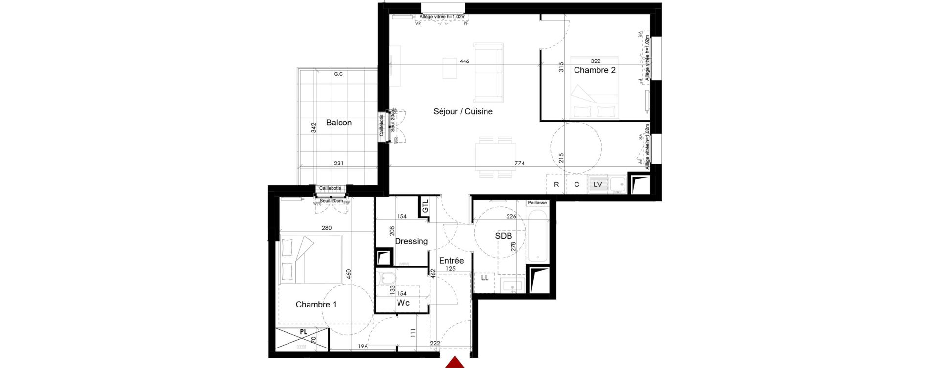 Appartement T3 de 72,09 m2 &agrave; Chambourcy Centre