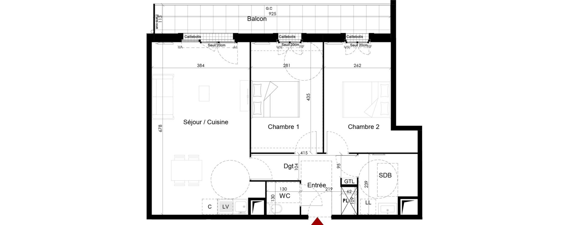 Appartement T3 de 64,67 m2 &agrave; Chambourcy Centre