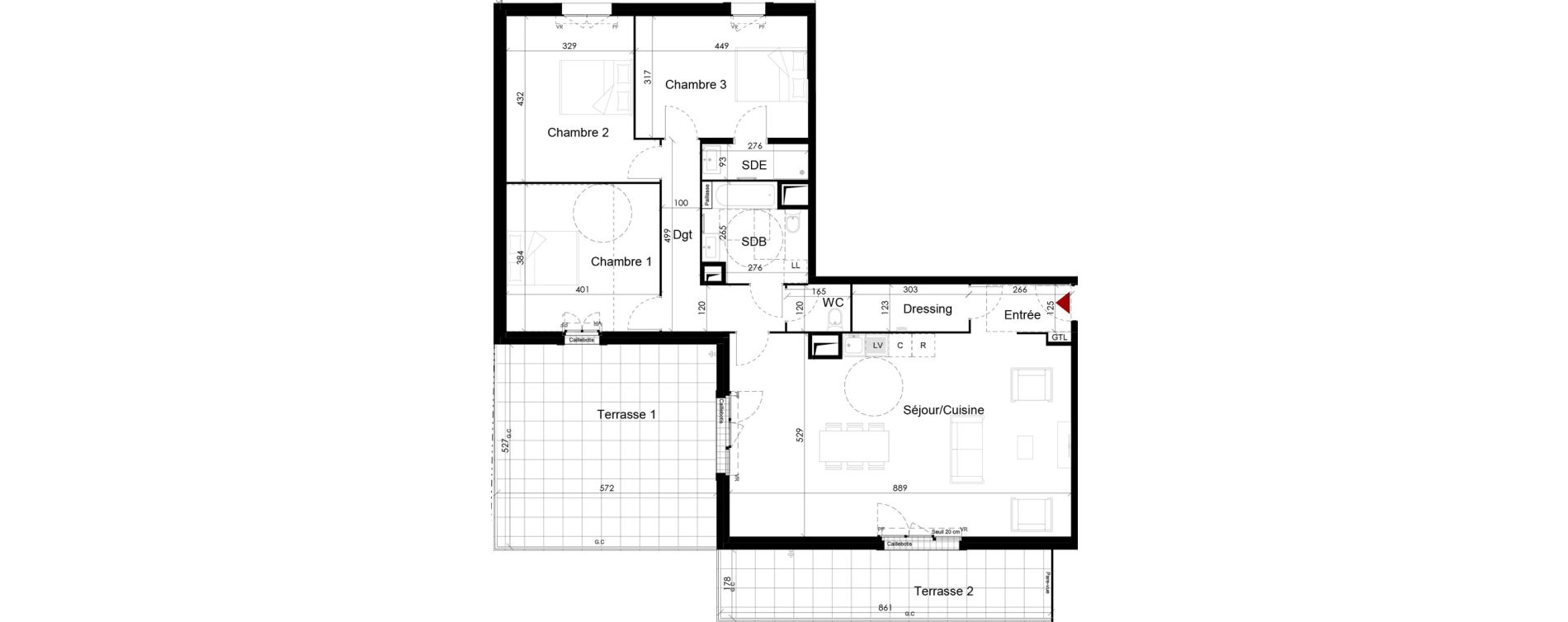 Appartement T4 de 112,98 m2 &agrave; Chambourcy Centre