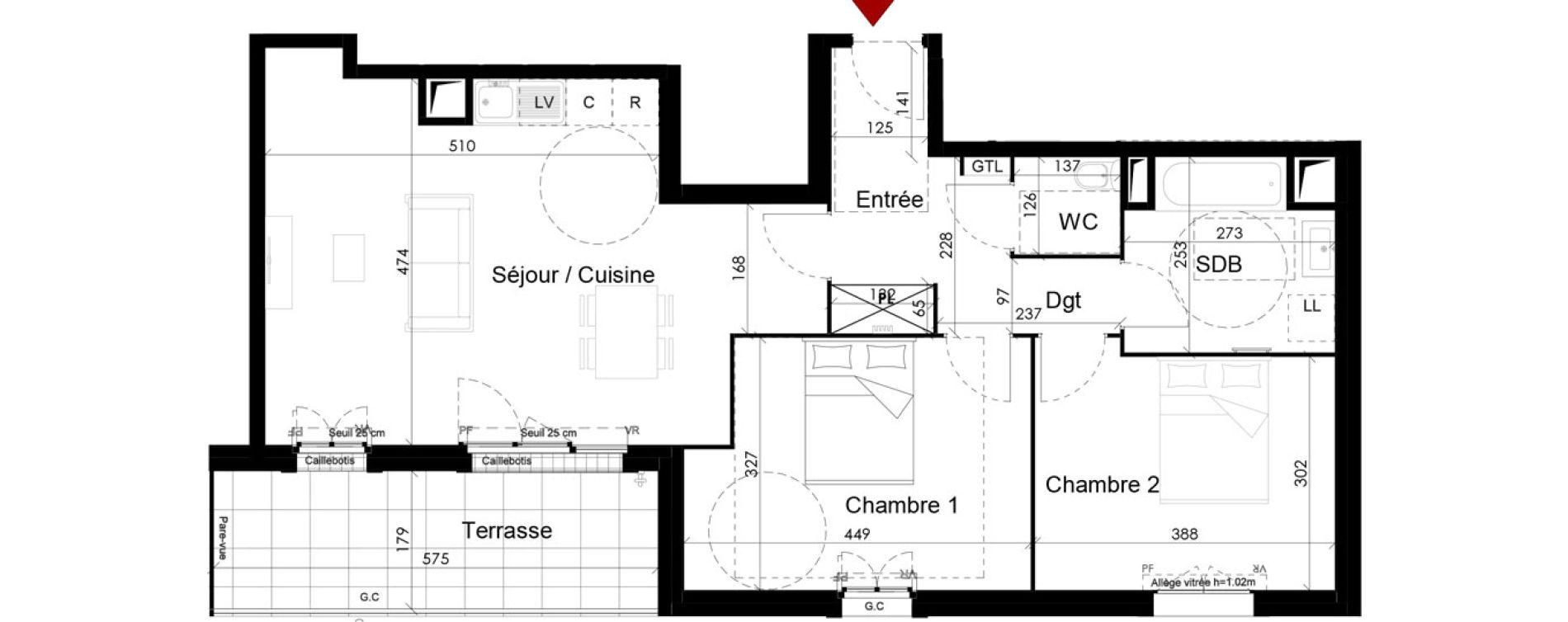Appartement T3 de 71,22 m2 &agrave; Chambourcy Centre