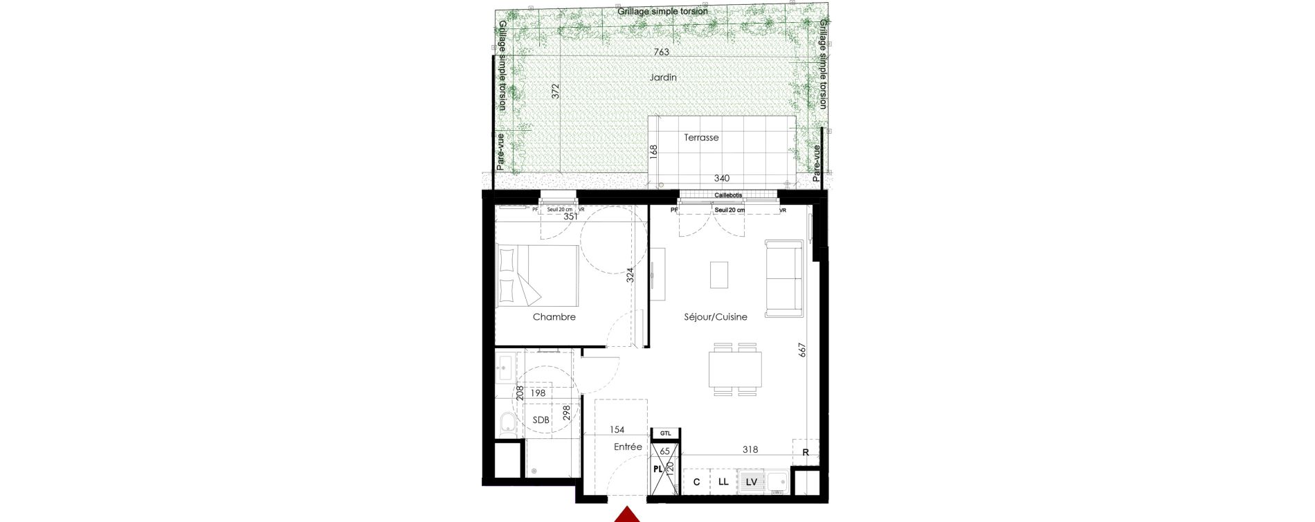 Appartement T2 de 47,03 m2 &agrave; Chambourcy Centre