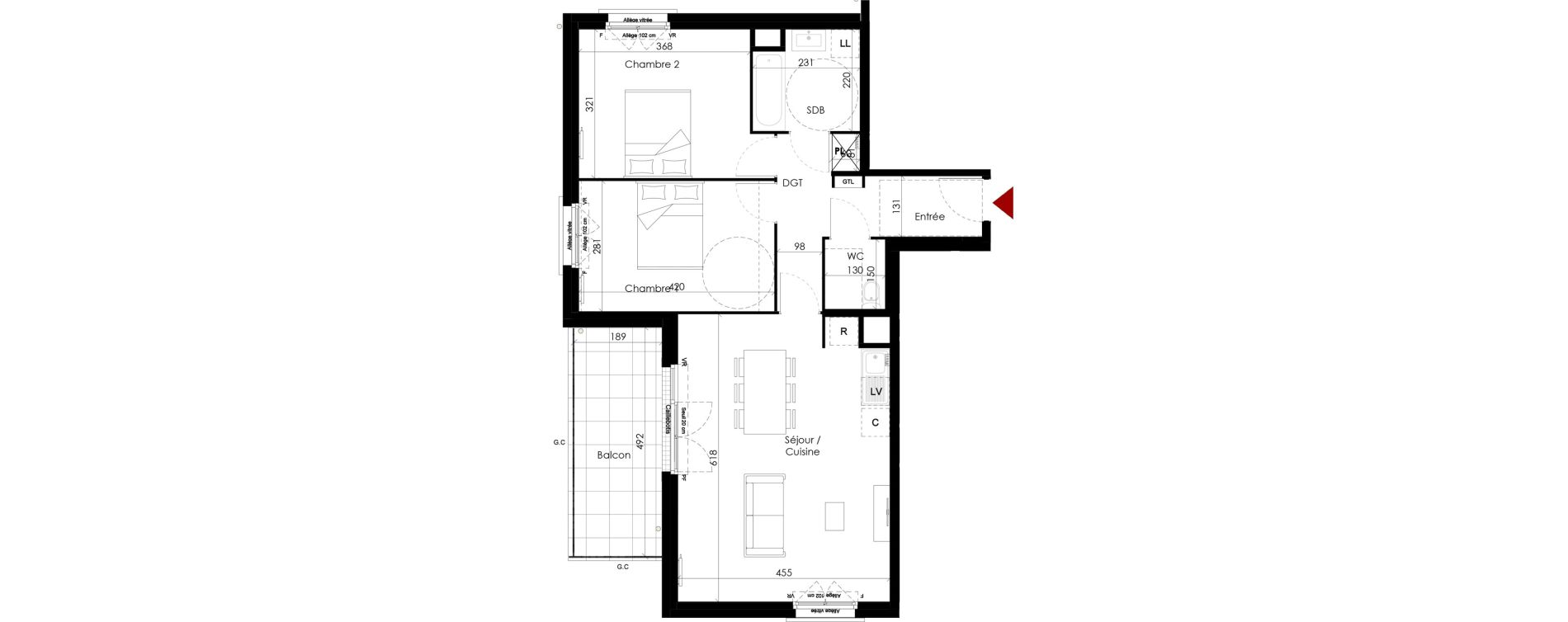 Appartement T3 de 67,26 m2 &agrave; Chambourcy Centre