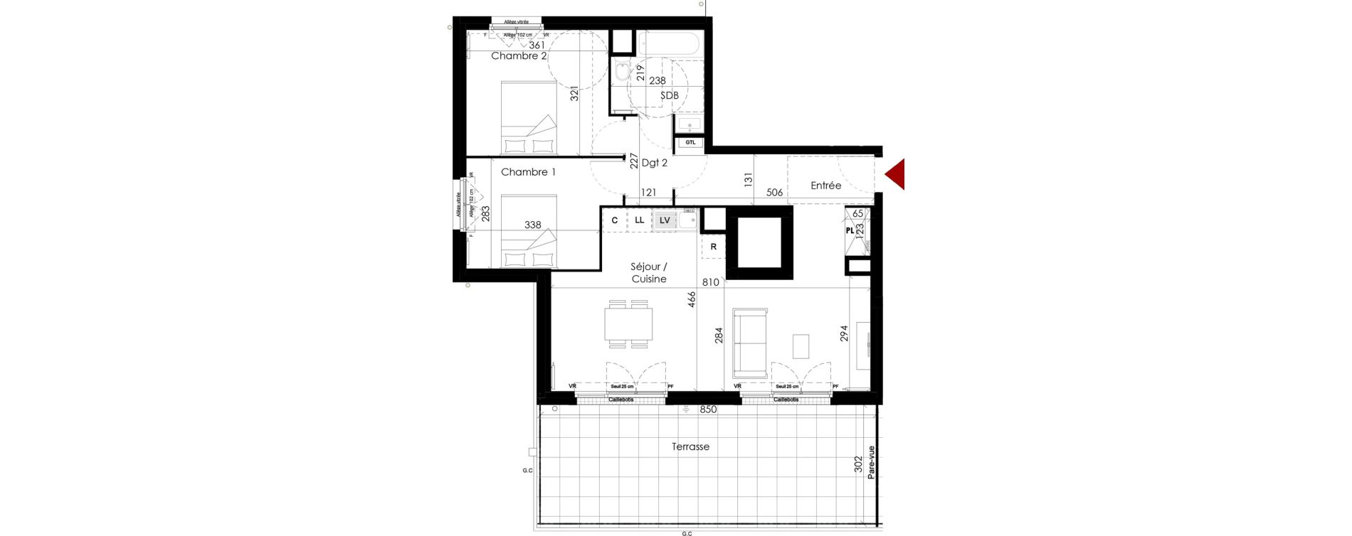 Appartement T3 de 68,77 m2 &agrave; Chambourcy Centre