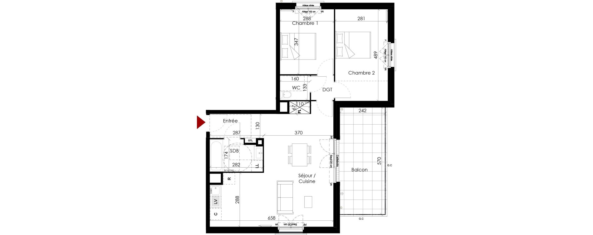 Appartement T3 de 67,57 m2 &agrave; Chambourcy Centre