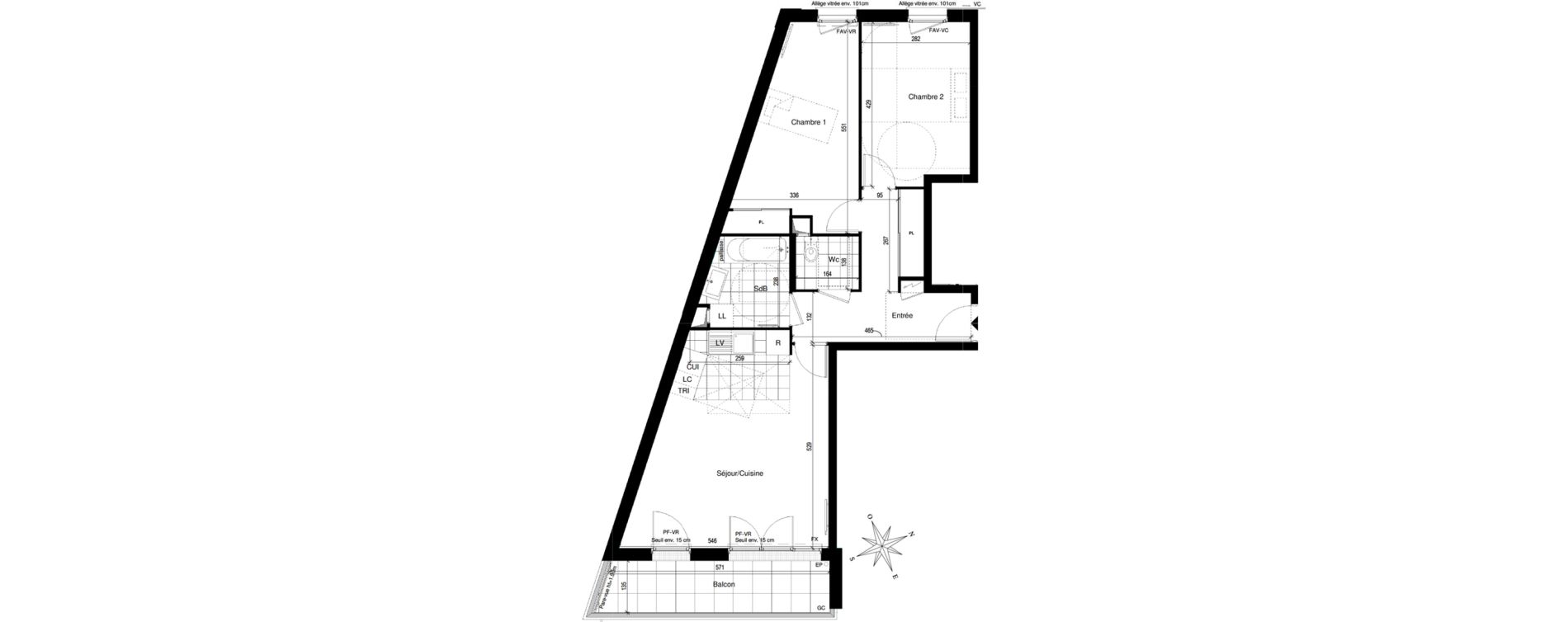 Appartement T3 de 68,91 m2 &agrave; Chatou Centre