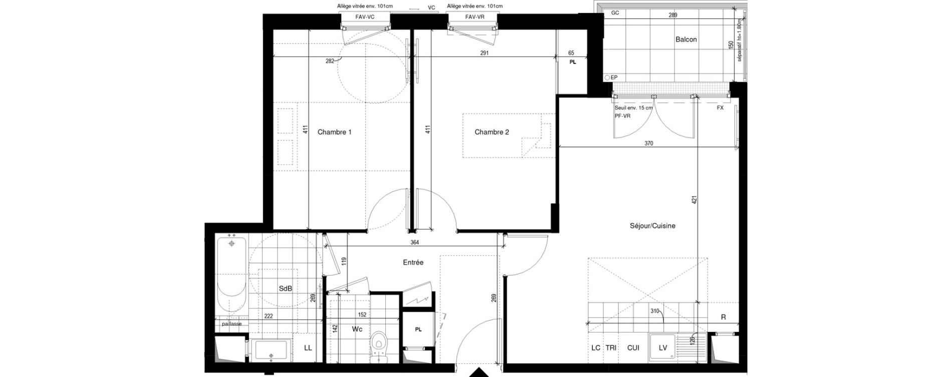 Appartement T3 de 61,61 m2 &agrave; Chatou Centre