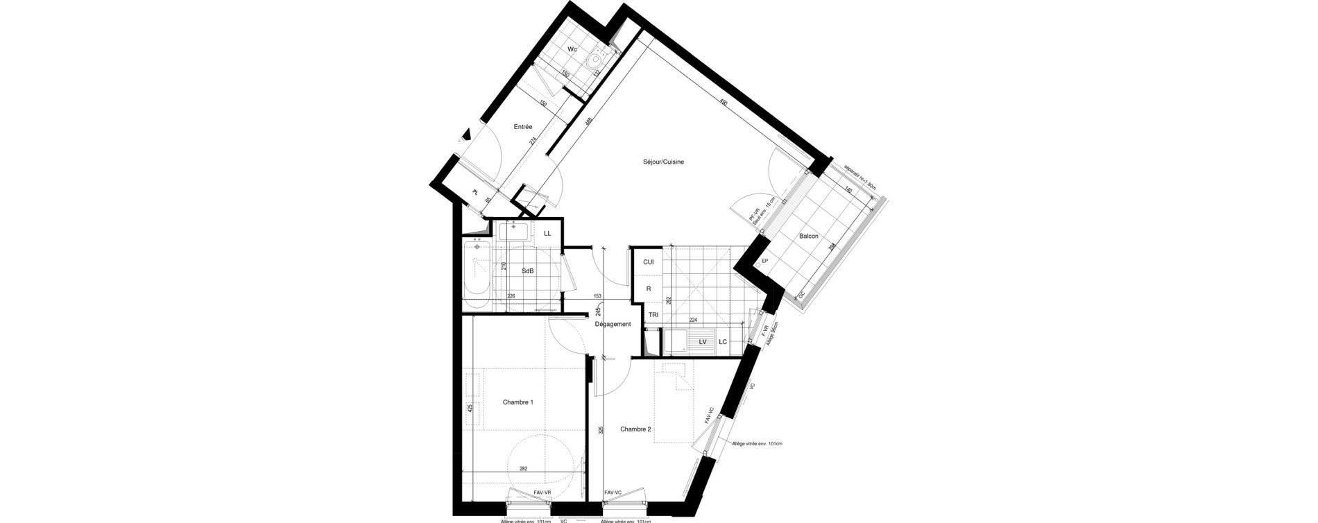 Appartement T3 de 62,17 m2 &agrave; Chatou Centre