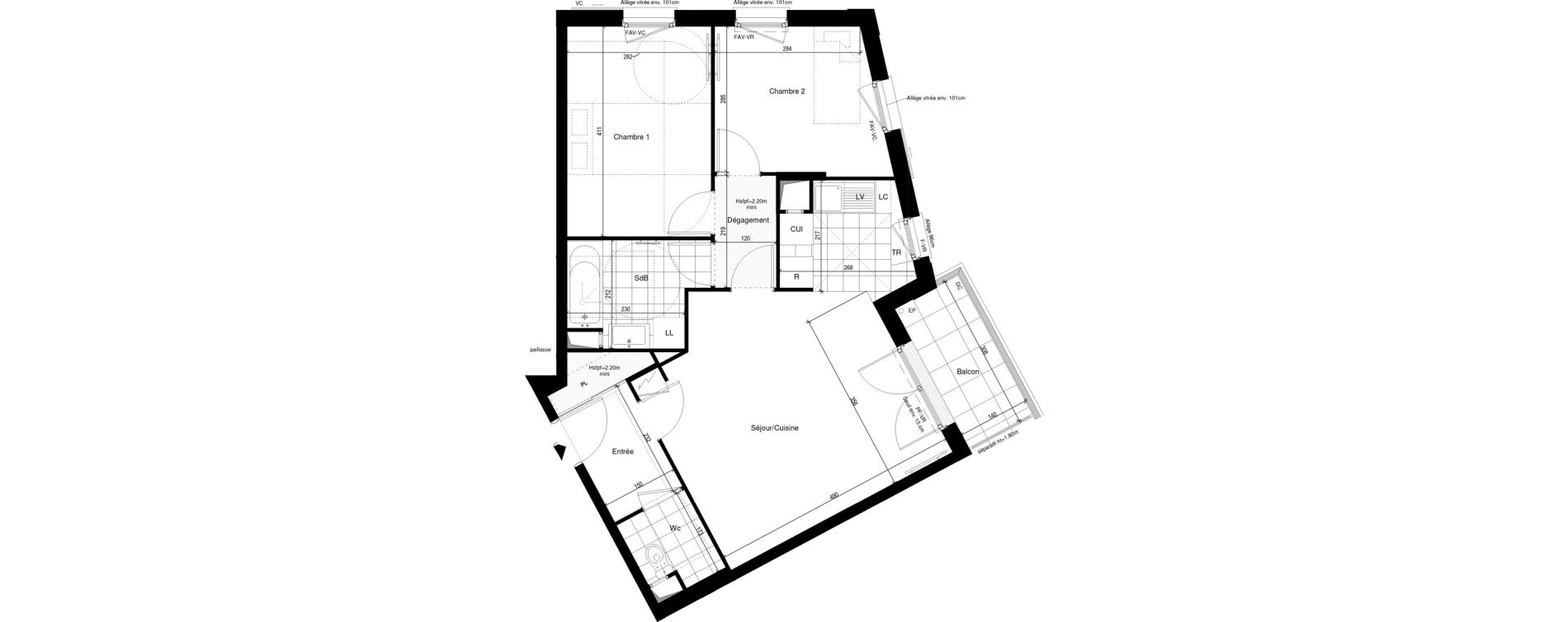 Appartement T3 de 61,72 m2 &agrave; Chatou Centre