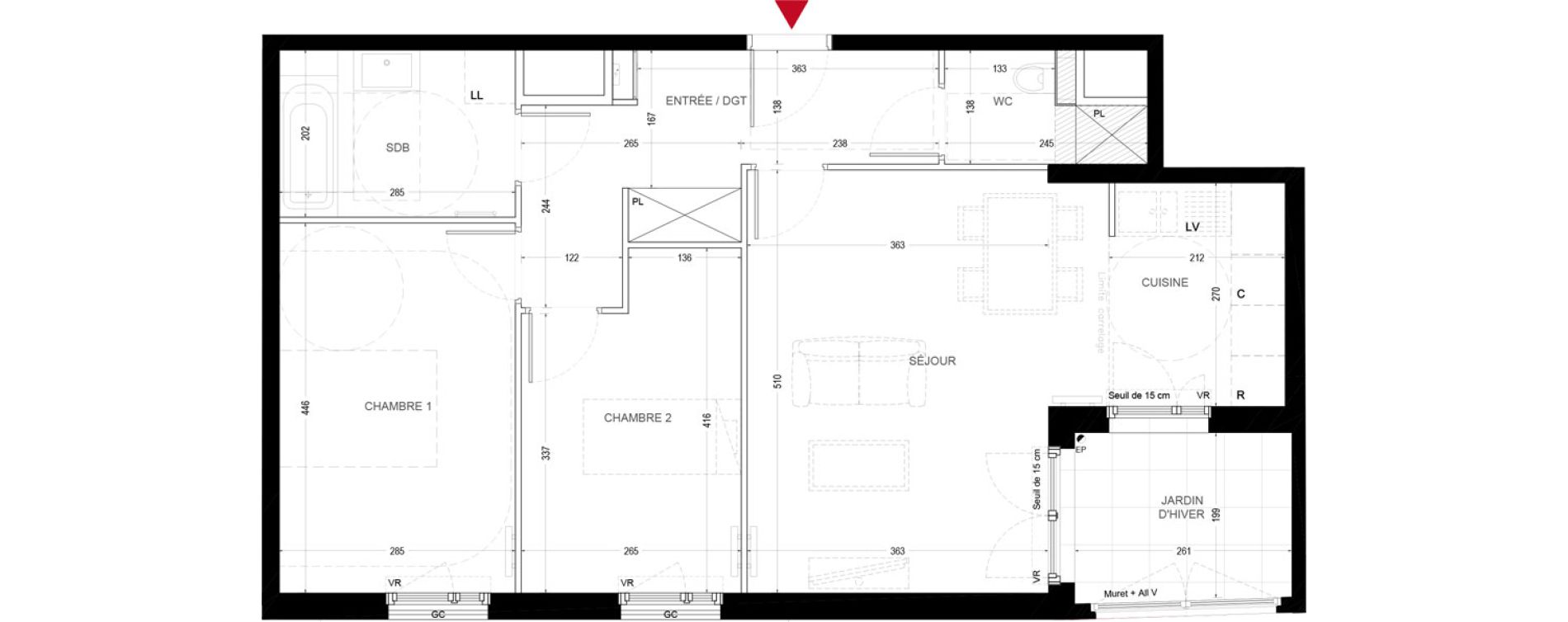 Appartement T3 de 66,67 m2 &agrave; Chatou Centre