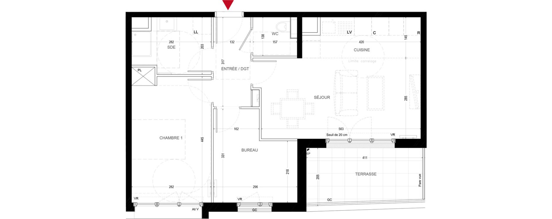 Appartement T2 de 54,19 m2 &agrave; Chatou Centre