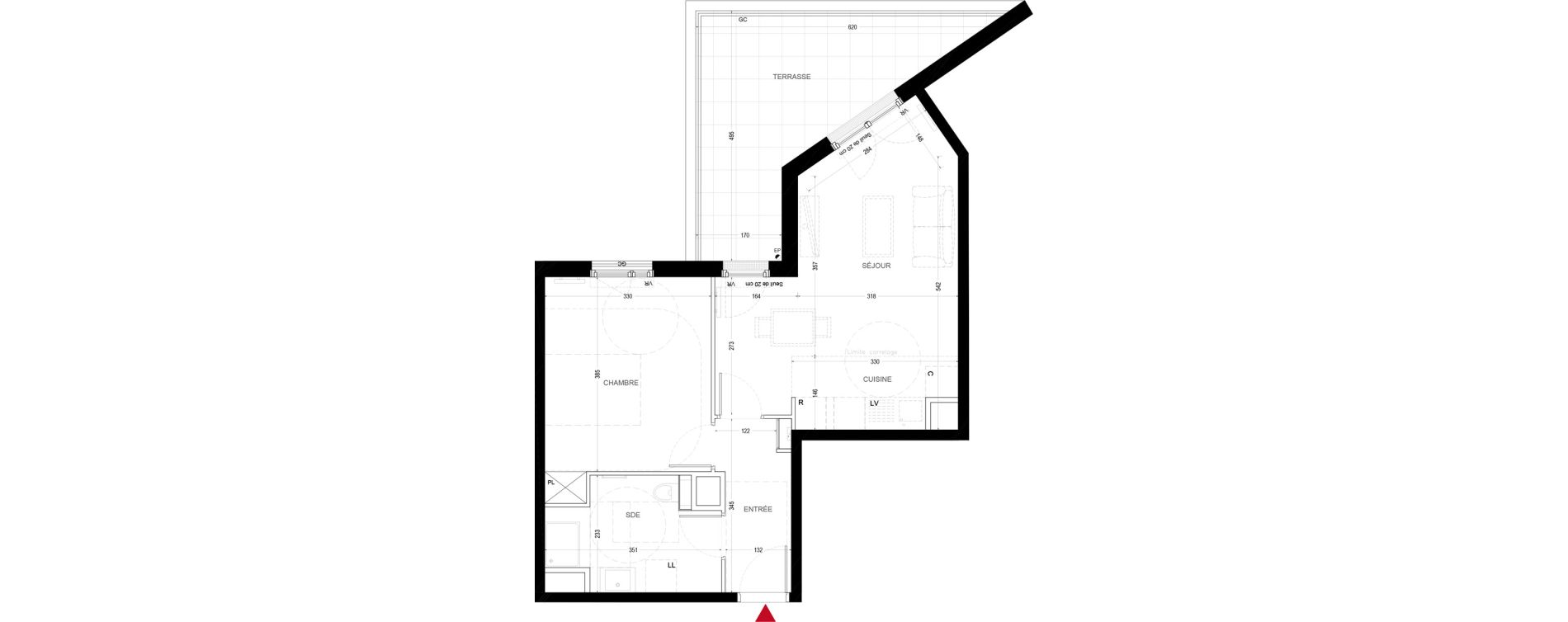 Appartement T2 de 47,10 m2 &agrave; Chatou Centre