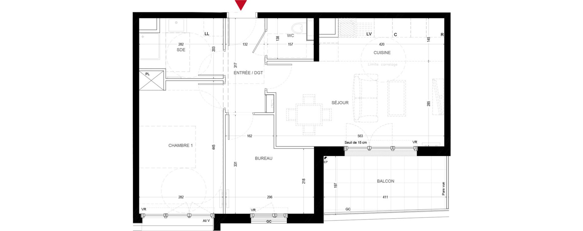 Appartement T2 de 54,19 m2 &agrave; Chatou Centre
