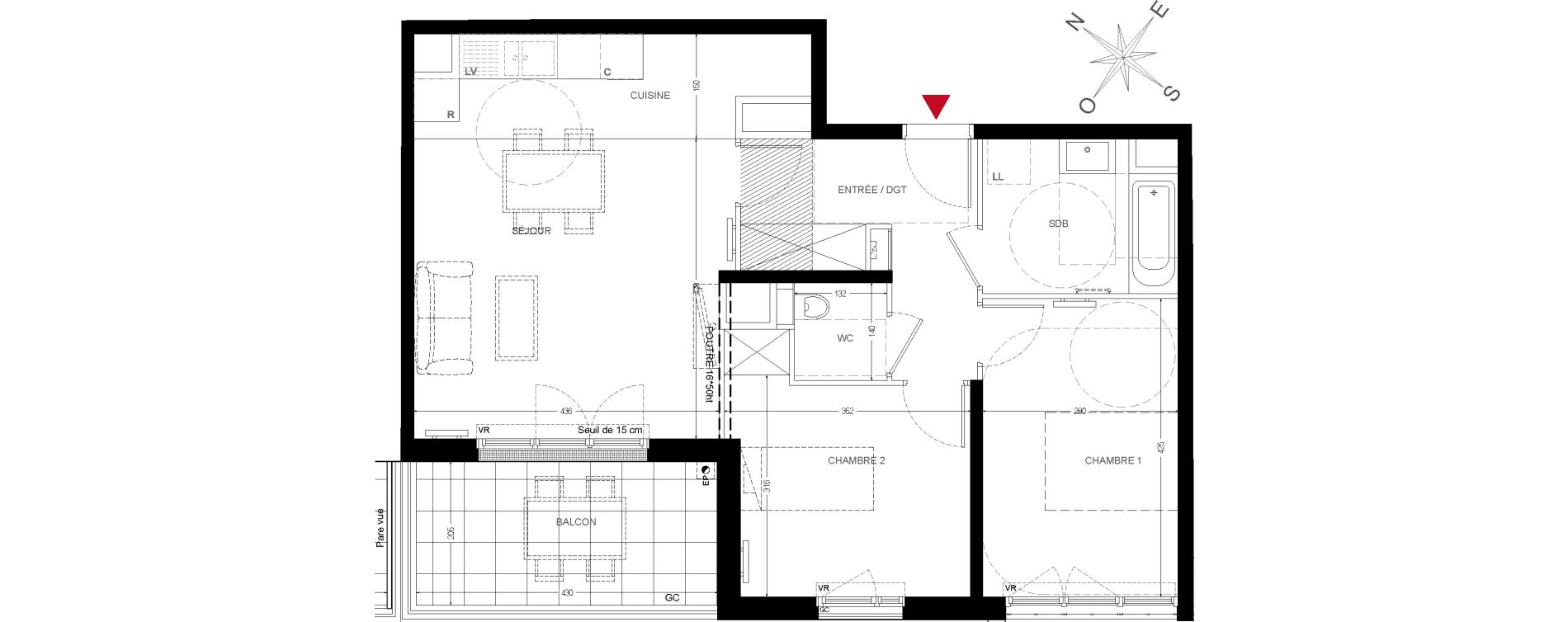 Appartement T3 de 65,01 m2 &agrave; Chatou Centre