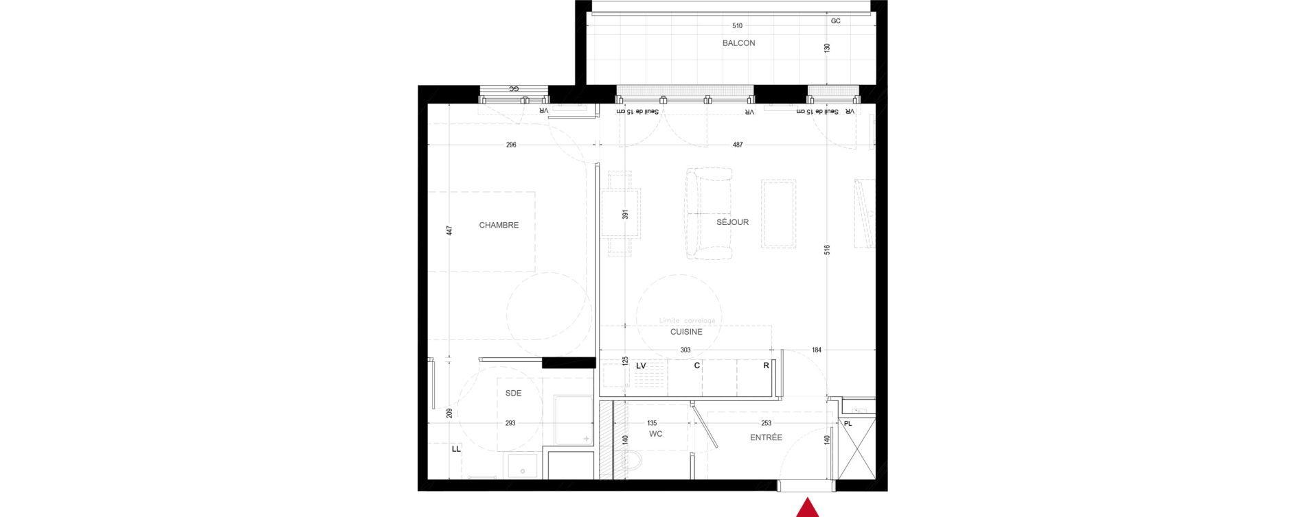 Appartement T2 de 49,97 m2 &agrave; Chatou Centre