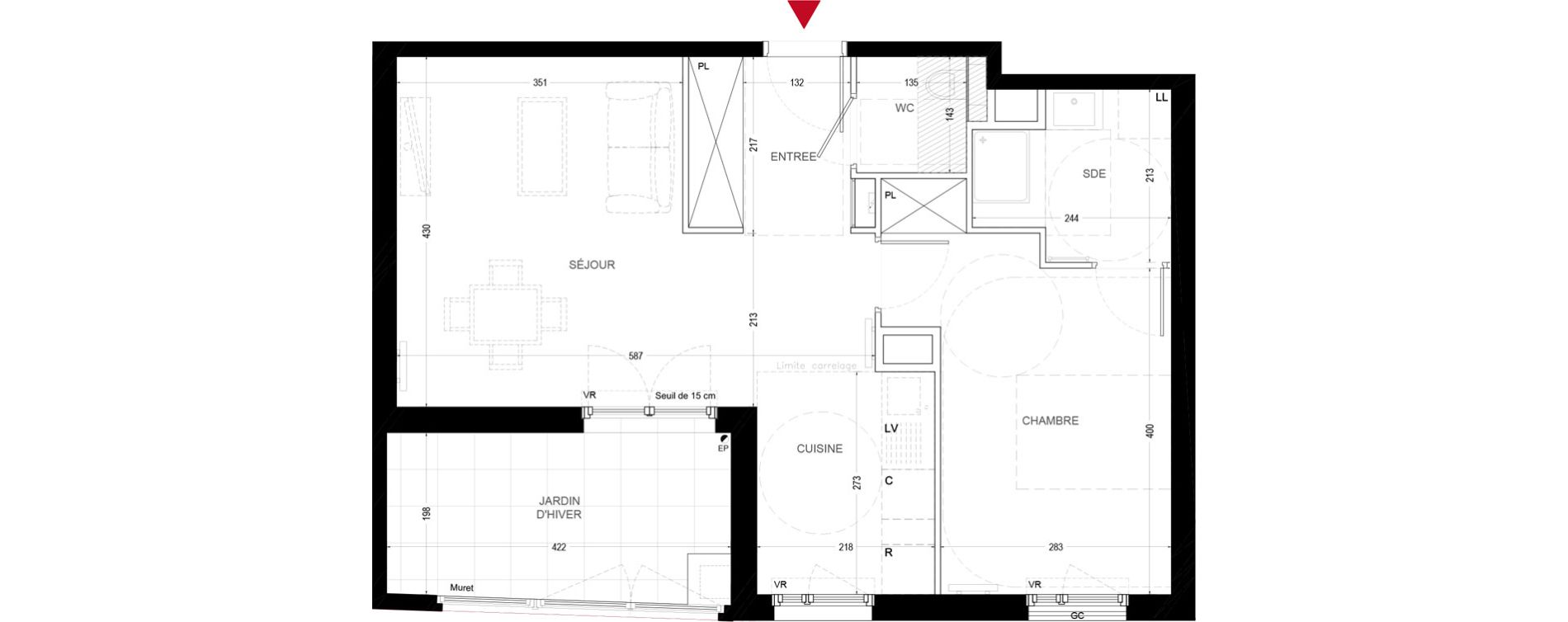 Appartement T2 de 49,40 m2 &agrave; Chatou Centre