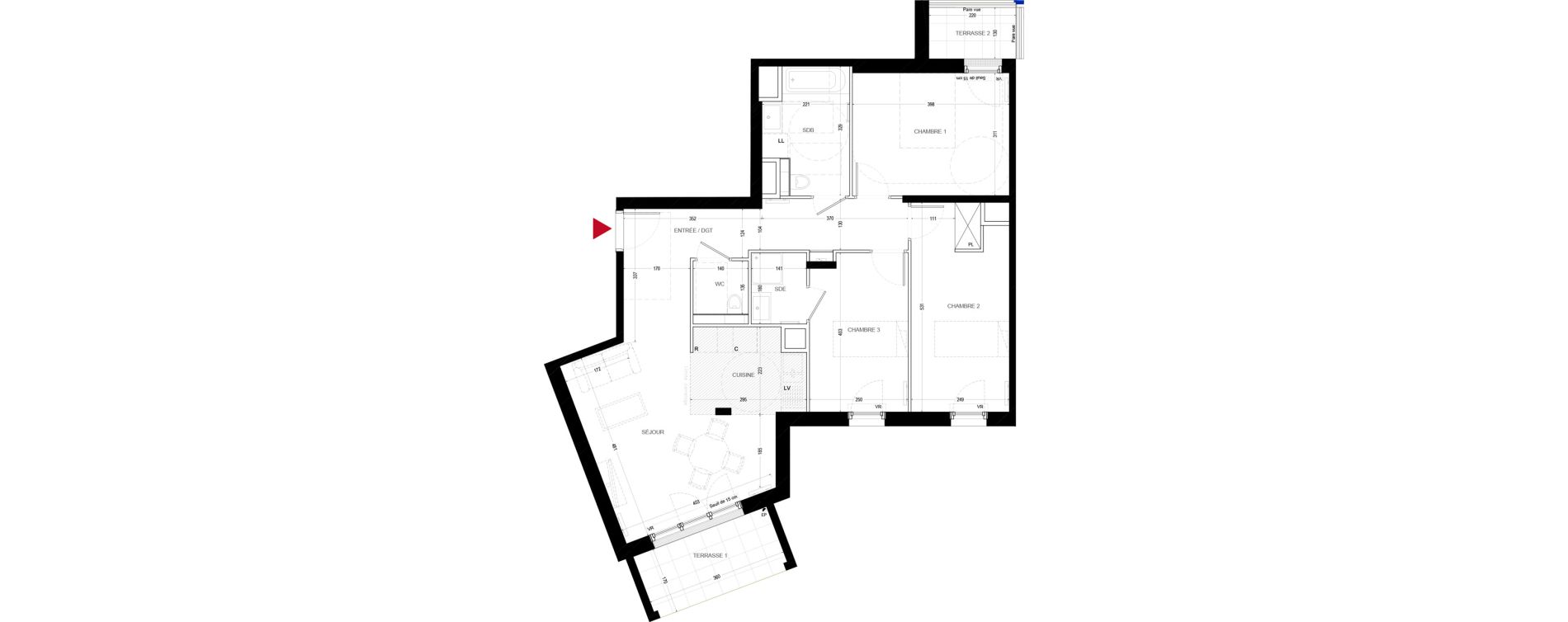 Appartement T4 de 81,14 m2 &agrave; Chatou Centre