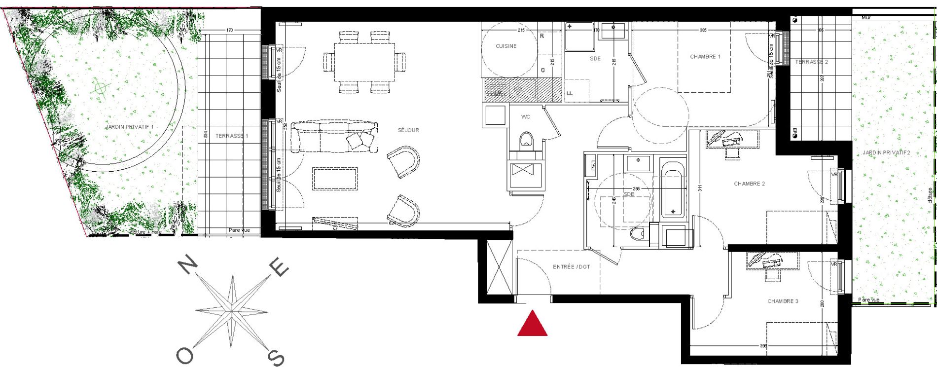 Appartement T4 de 94,92 m2 &agrave; Chatou Centre