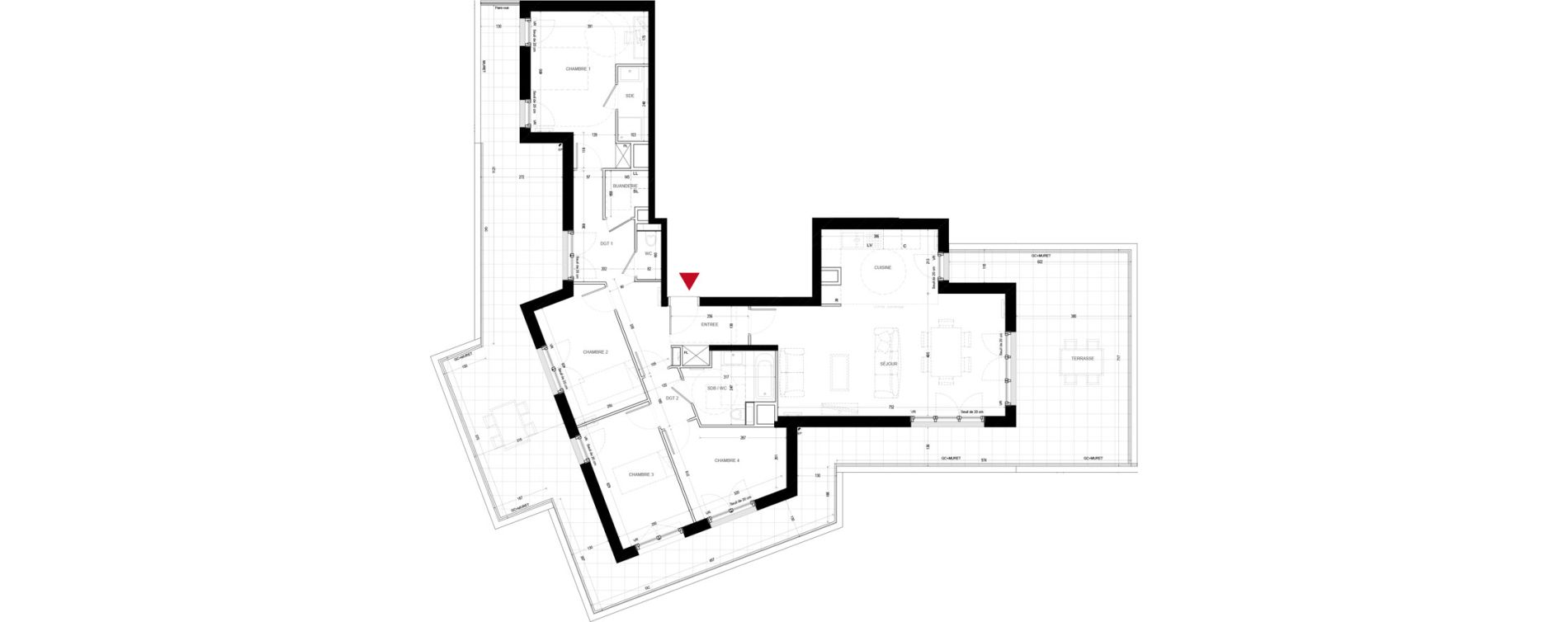 Appartement T5 de 112,91 m2 &agrave; Chatou Centre