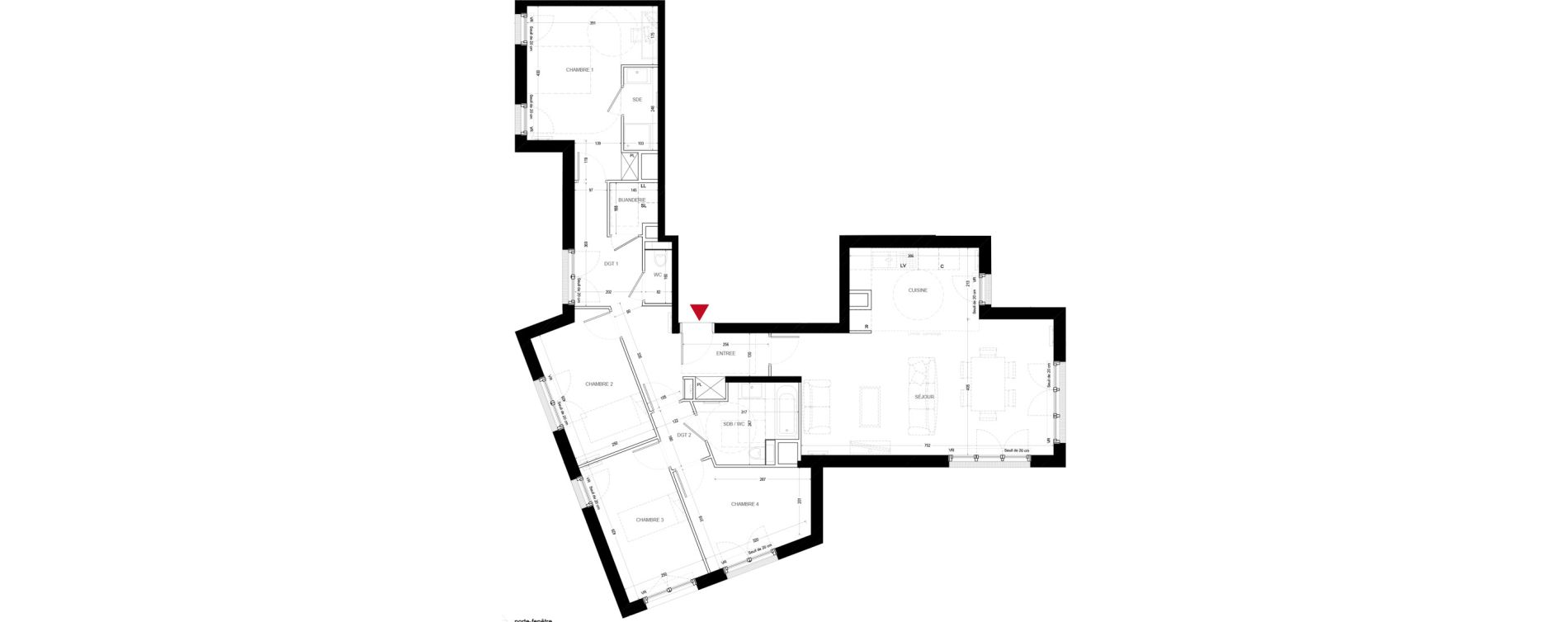 Appartement T5 de 112,91 m2 &agrave; Chatou Centre