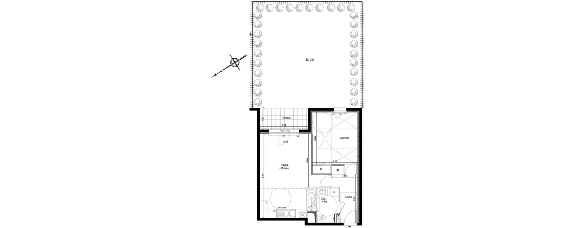 Appartement T2 de 47,99 m2 &agrave; Chatou Centre