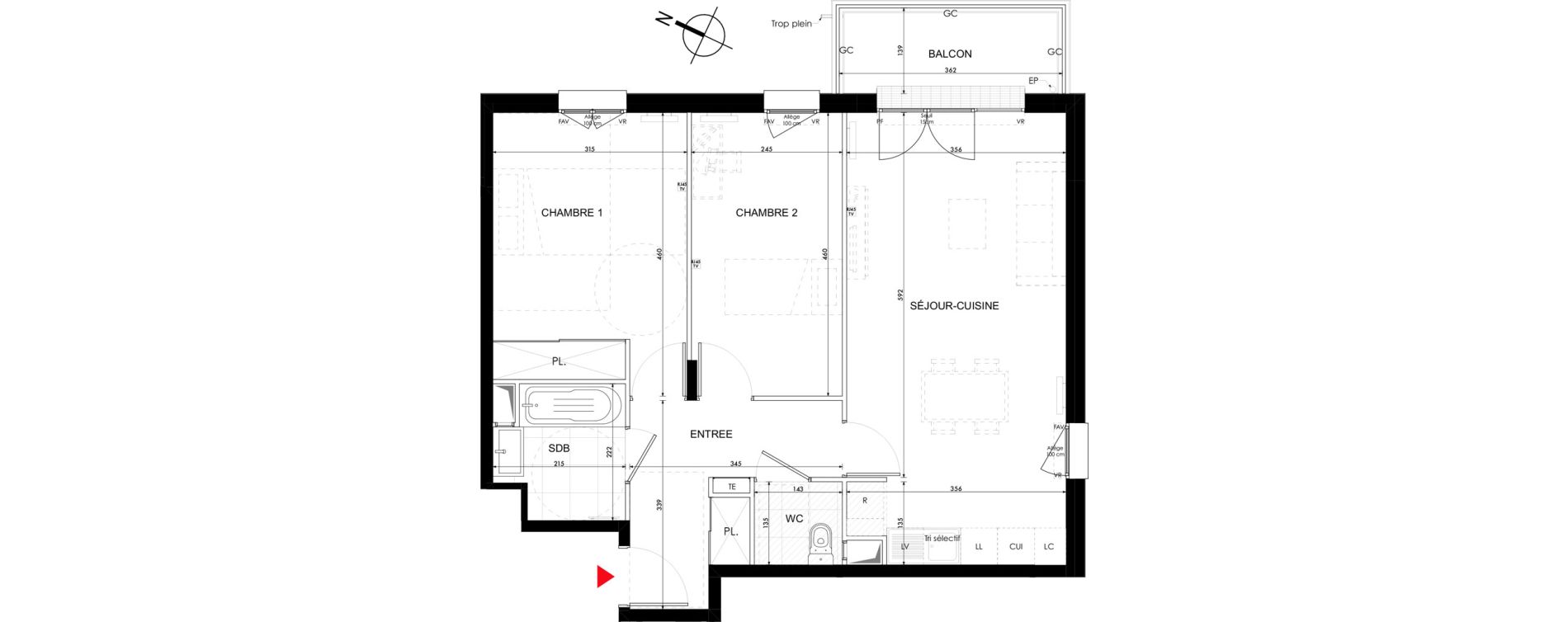 Appartement T3 de 64,69 m2 &agrave; Conflans-Sainte-Honorine Renouveau