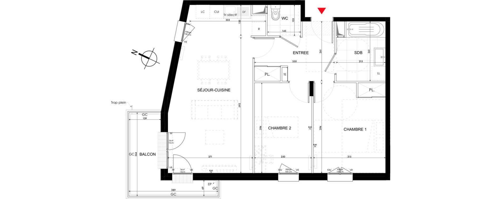 Appartement T3 de 62,34 m2 &agrave; Conflans-Sainte-Honorine Renouveau