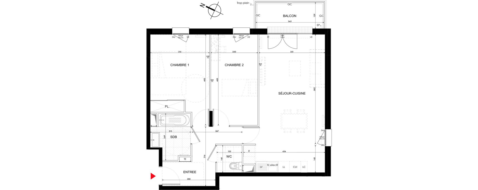 Appartement T3 de 66,78 m2 &agrave; Conflans-Sainte-Honorine Renouveau