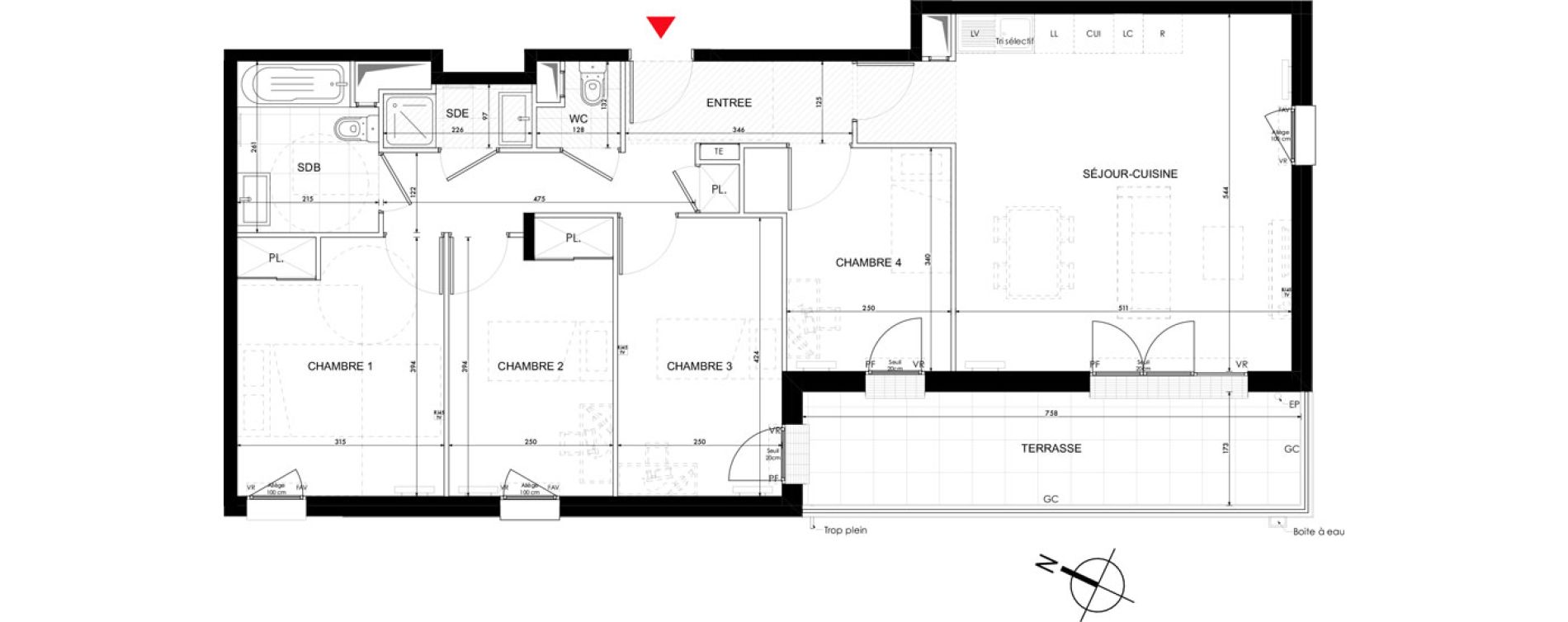 Appartement T5 de 90,70 m2 &agrave; Conflans-Sainte-Honorine Renouveau