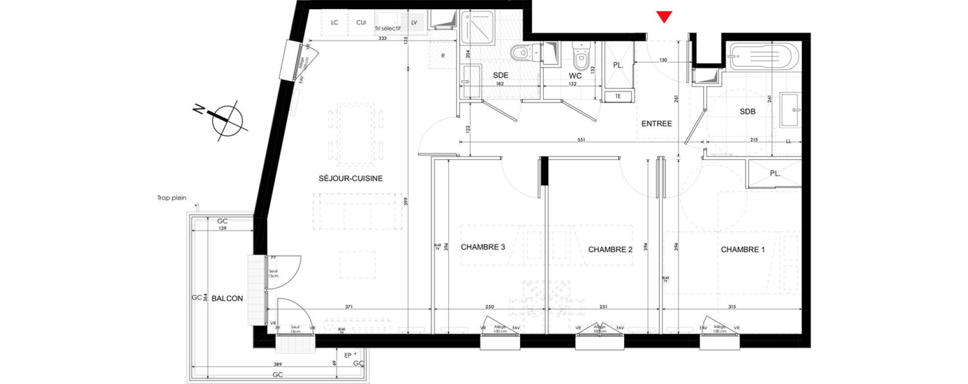 Appartement T4 de 78,10 m2 &agrave; Conflans-Sainte-Honorine Renouveau
