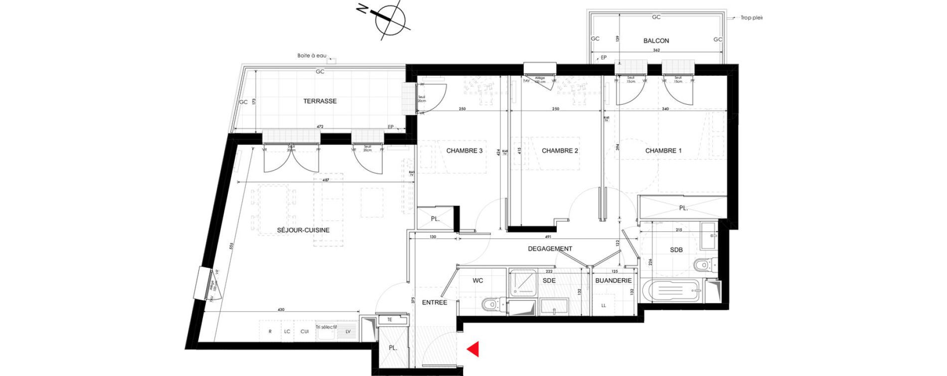 Appartement T4 de 83,28 m2 &agrave; Conflans-Sainte-Honorine Renouveau