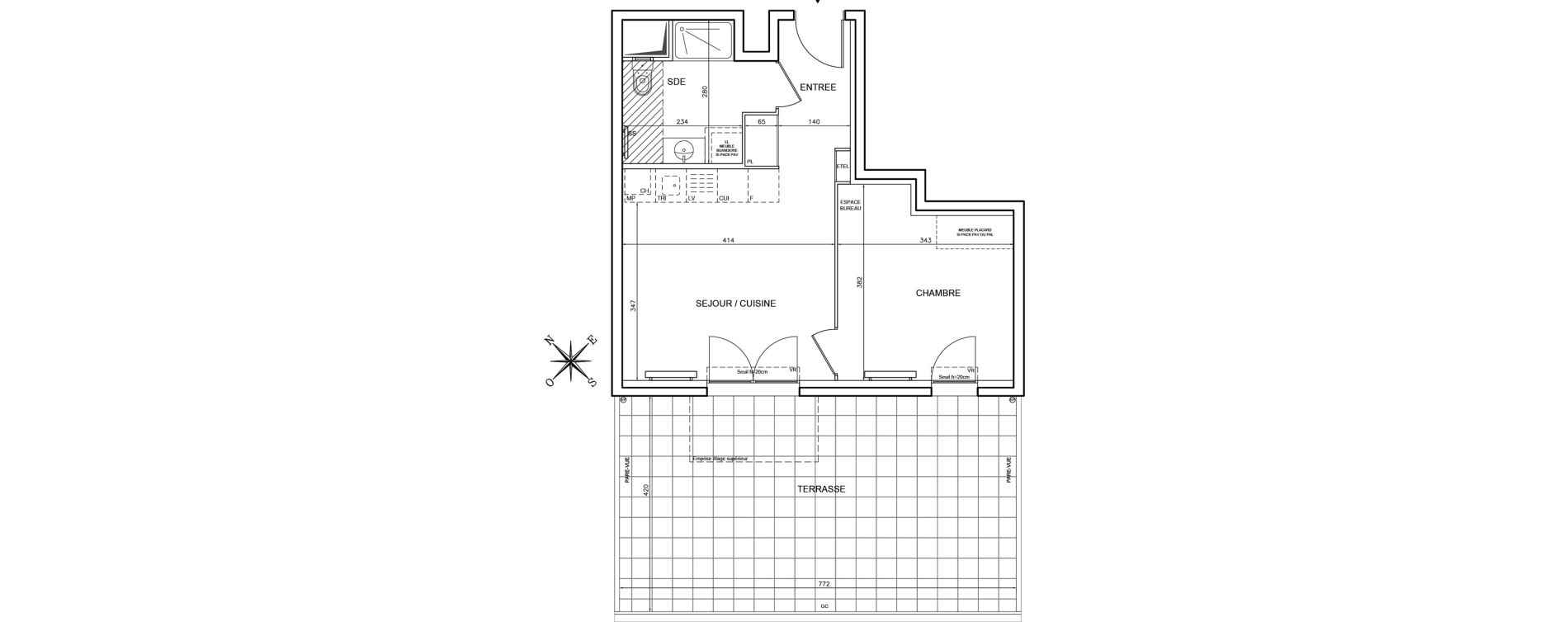 Appartement T2 de 40,00 m2 &agrave; Conflans-Sainte-Honorine Champ du four