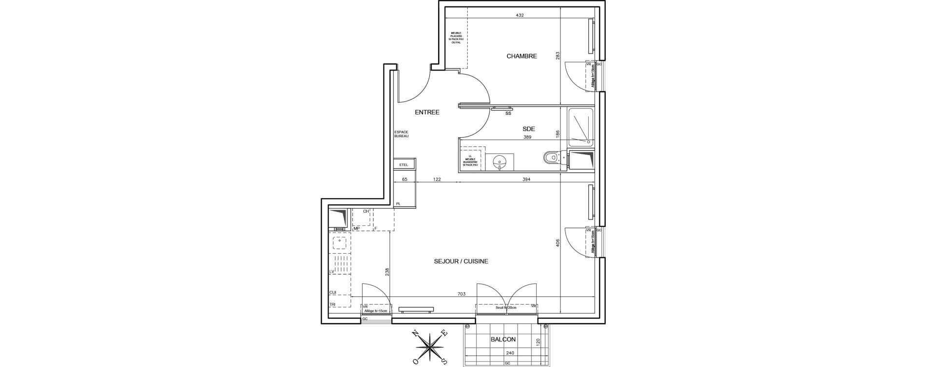 Appartement T2 de 52,77 m2 &agrave; Conflans-Sainte-Honorine Champ du four