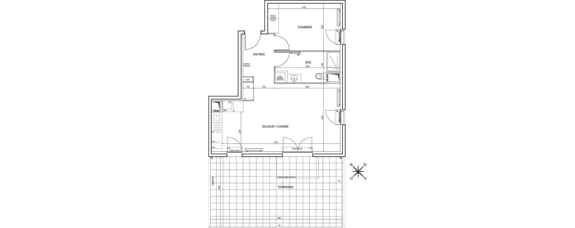 Appartement T2 de 52,57 m2 &agrave; Conflans-Sainte-Honorine Champ du four