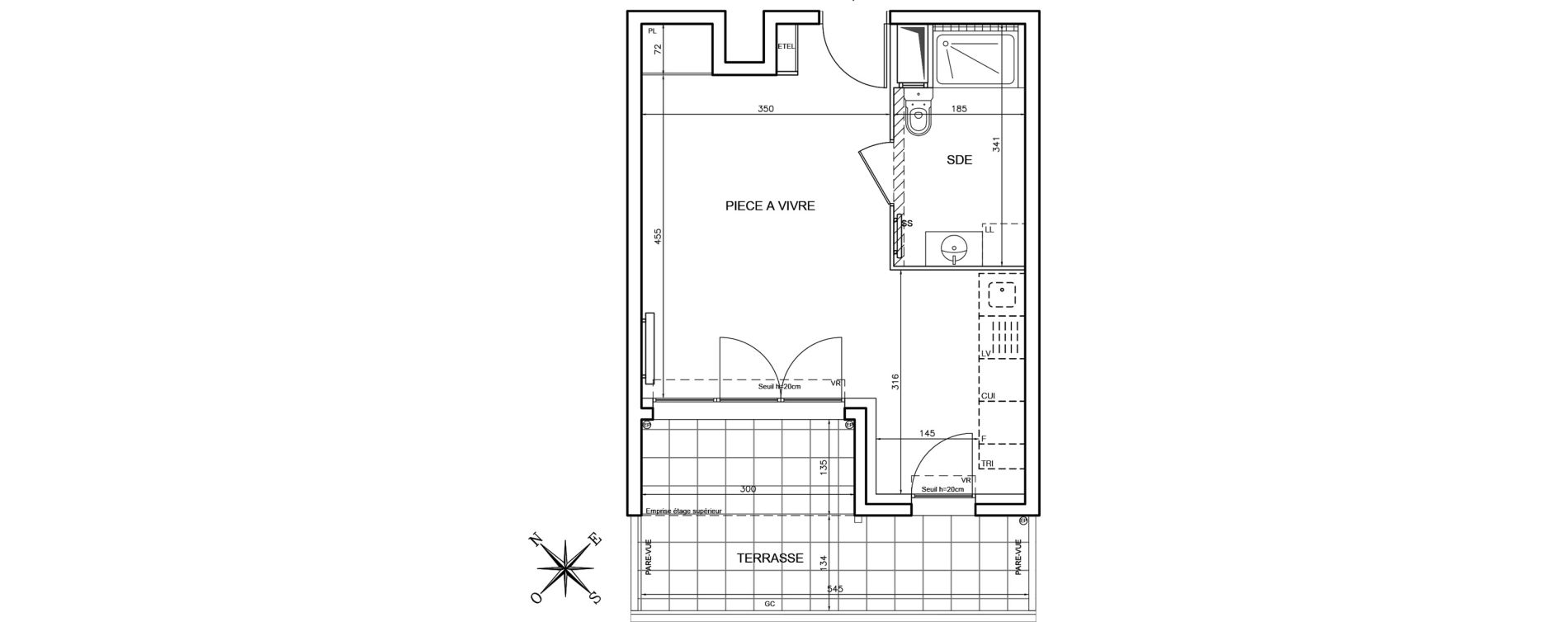 Appartement T1 de 29,87 m2 &agrave; Conflans-Sainte-Honorine Champ du four
