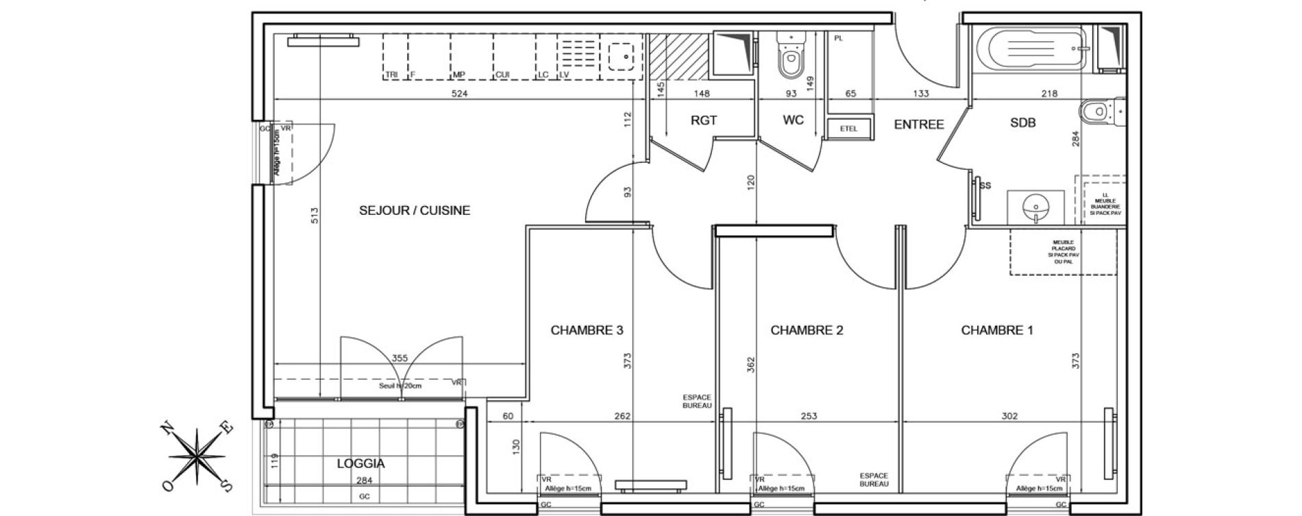 Appartement T4 de 71,32 m2 &agrave; Conflans-Sainte-Honorine Champ du four