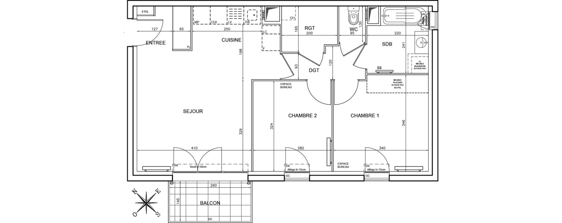 Appartement T3 de 59,66 m2 &agrave; Conflans-Sainte-Honorine Champ du four