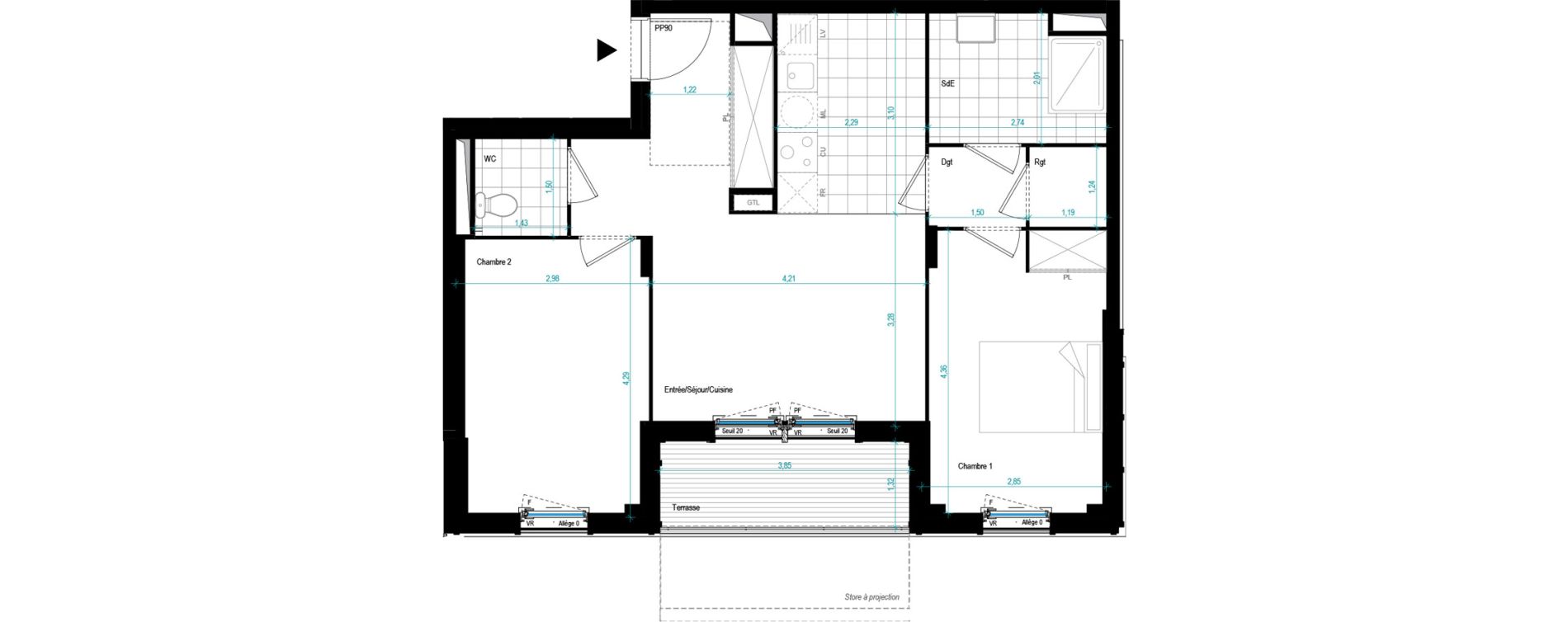 Appartement T3 de 61,85 m2 &agrave; Conflans-Sainte-Honorine Basses roches