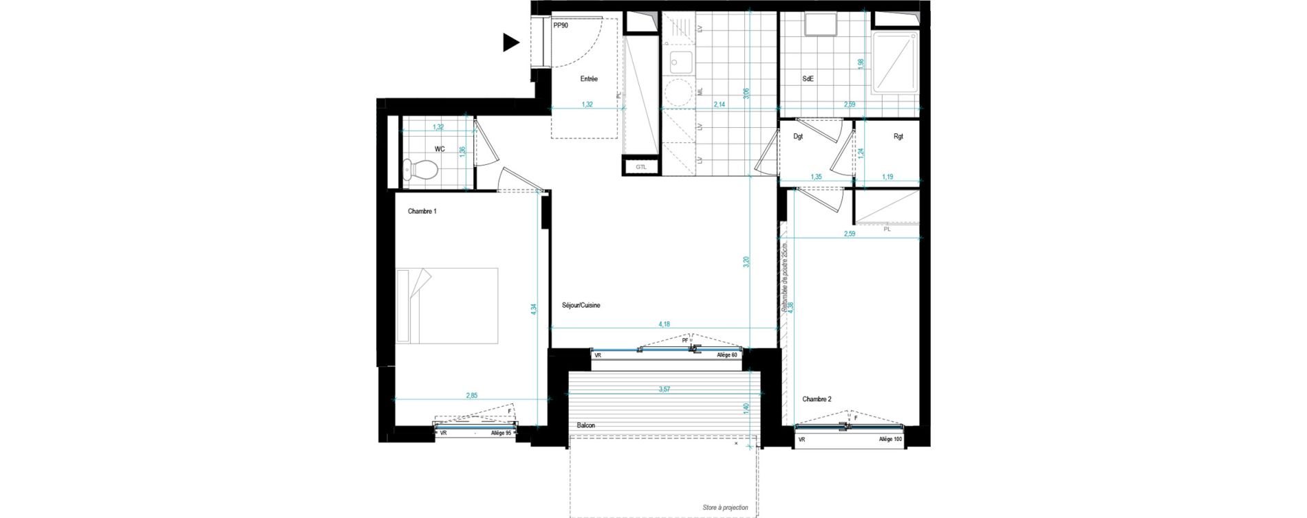 Appartement T3 de 60,68 m2 &agrave; Conflans-Sainte-Honorine Basses roches
