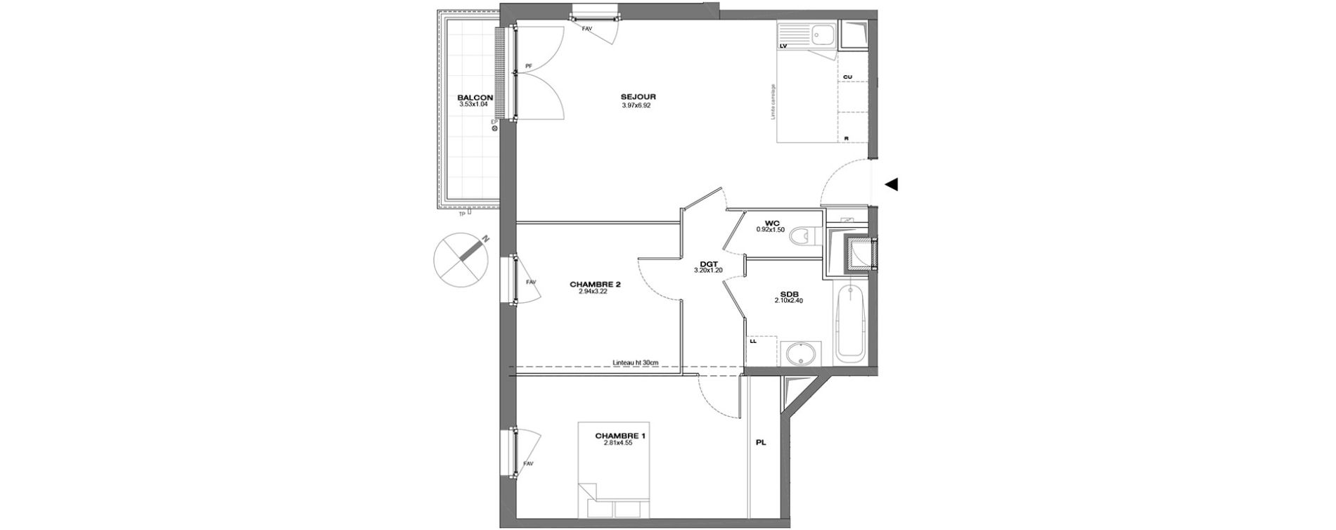 Appartement T3 de 60,13 m2 &agrave; Conflans-Sainte-Honorine Vieux conflans