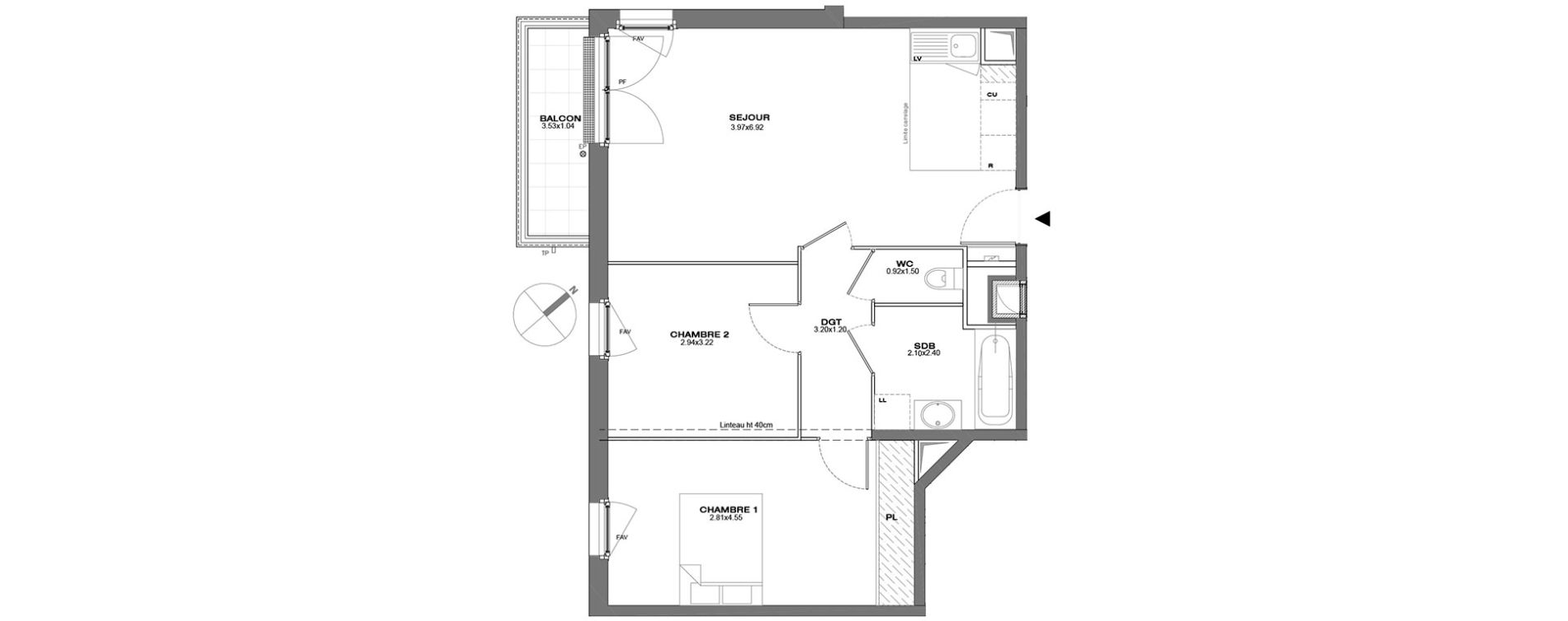 Appartement T3 de 60,13 m2 &agrave; Conflans-Sainte-Honorine Vieux conflans