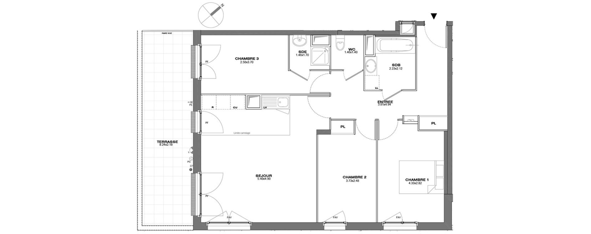 Appartement T4 de 79,58 m2 &agrave; Conflans-Sainte-Honorine Vieux conflans