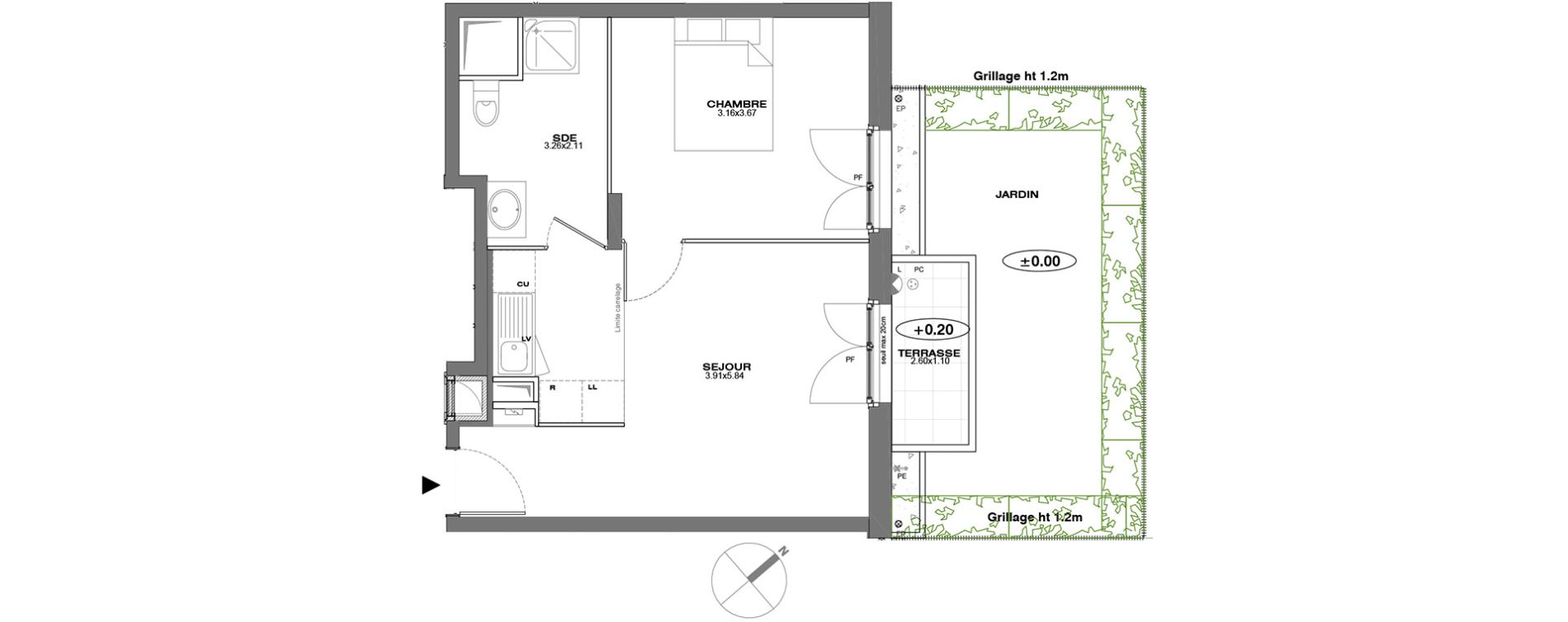 Appartement T2 de 38,01 m2 &agrave; Conflans-Sainte-Honorine Vieux conflans