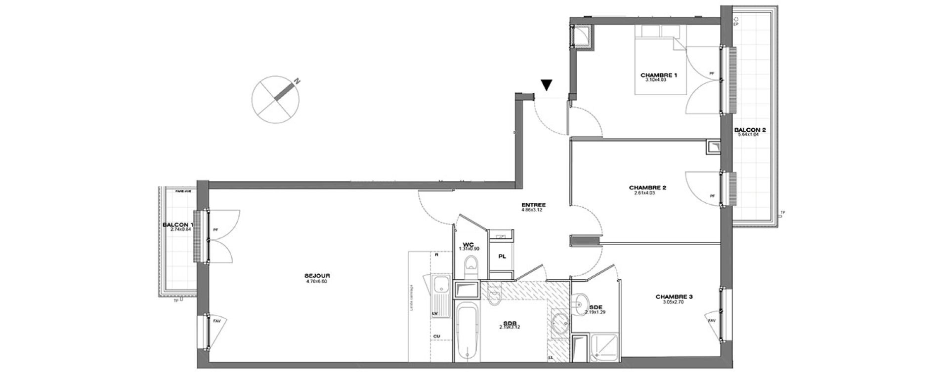 Appartement T4 de 82,44 m2 &agrave; Conflans-Sainte-Honorine Vieux conflans