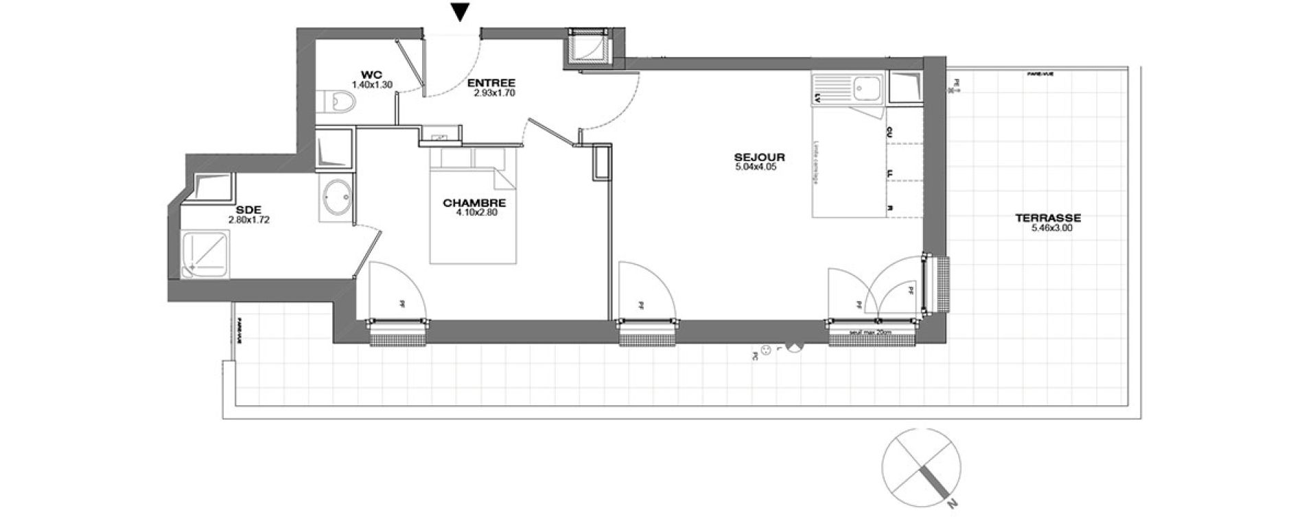 Appartement T2 de 43,30 m2 &agrave; Conflans-Sainte-Honorine Vieux conflans