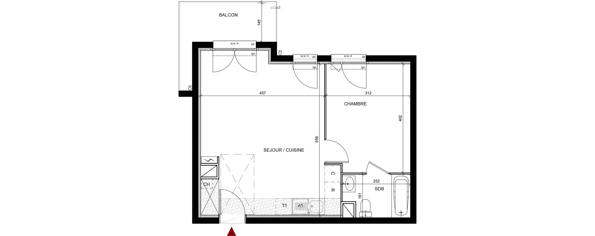 Appartement T2 de 43,41 m2 &agrave; Conflans-Sainte-Honorine Centre