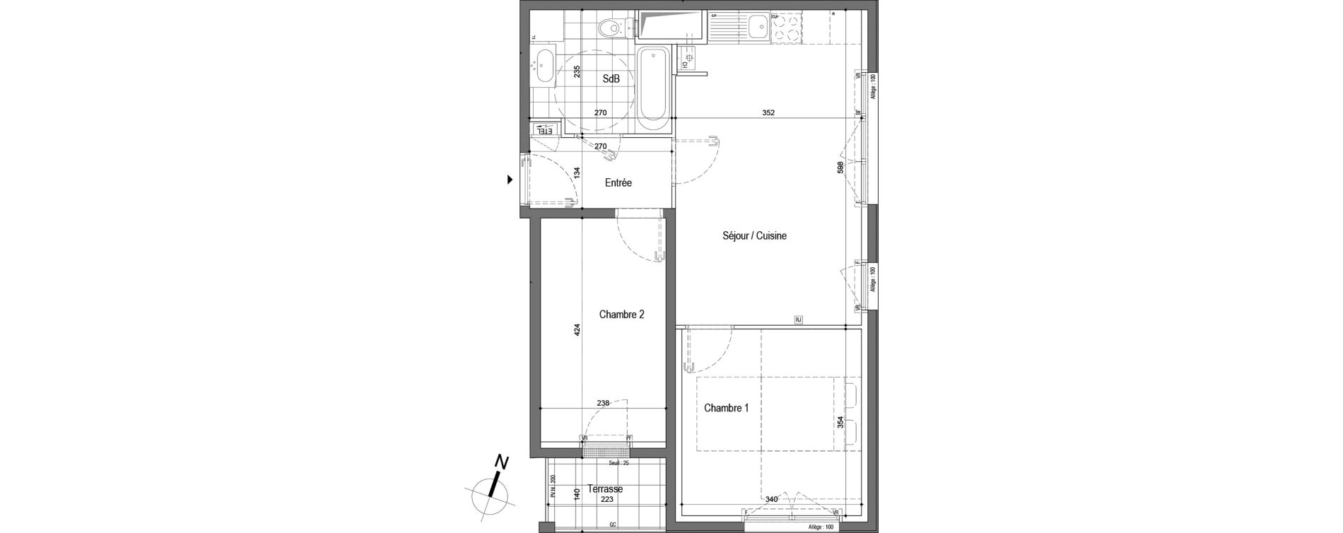 Appartement T3 de 52,04 m2 &agrave; Conflans-Sainte-Honorine Romagne