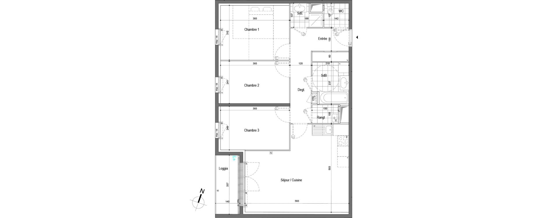 Appartement T4 de 78,32 m2 &agrave; Conflans-Sainte-Honorine Romagne