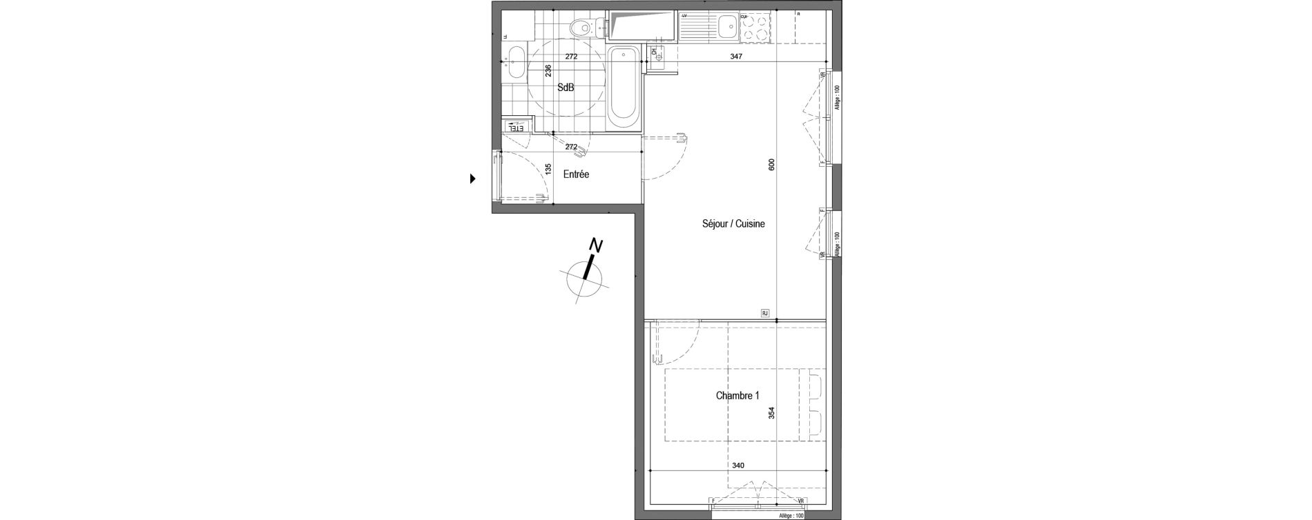 Appartement T2 de 42,12 m2 &agrave; Conflans-Sainte-Honorine Romagne